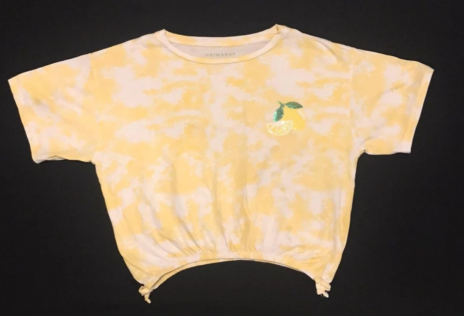 🍋T-shirt crop top tie & dye jaune citron 9-10 ans- très bon état 🍋